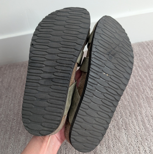 Cliffs "Calista" Moss Green Faux Suede Sandals - Picture 5 of 6